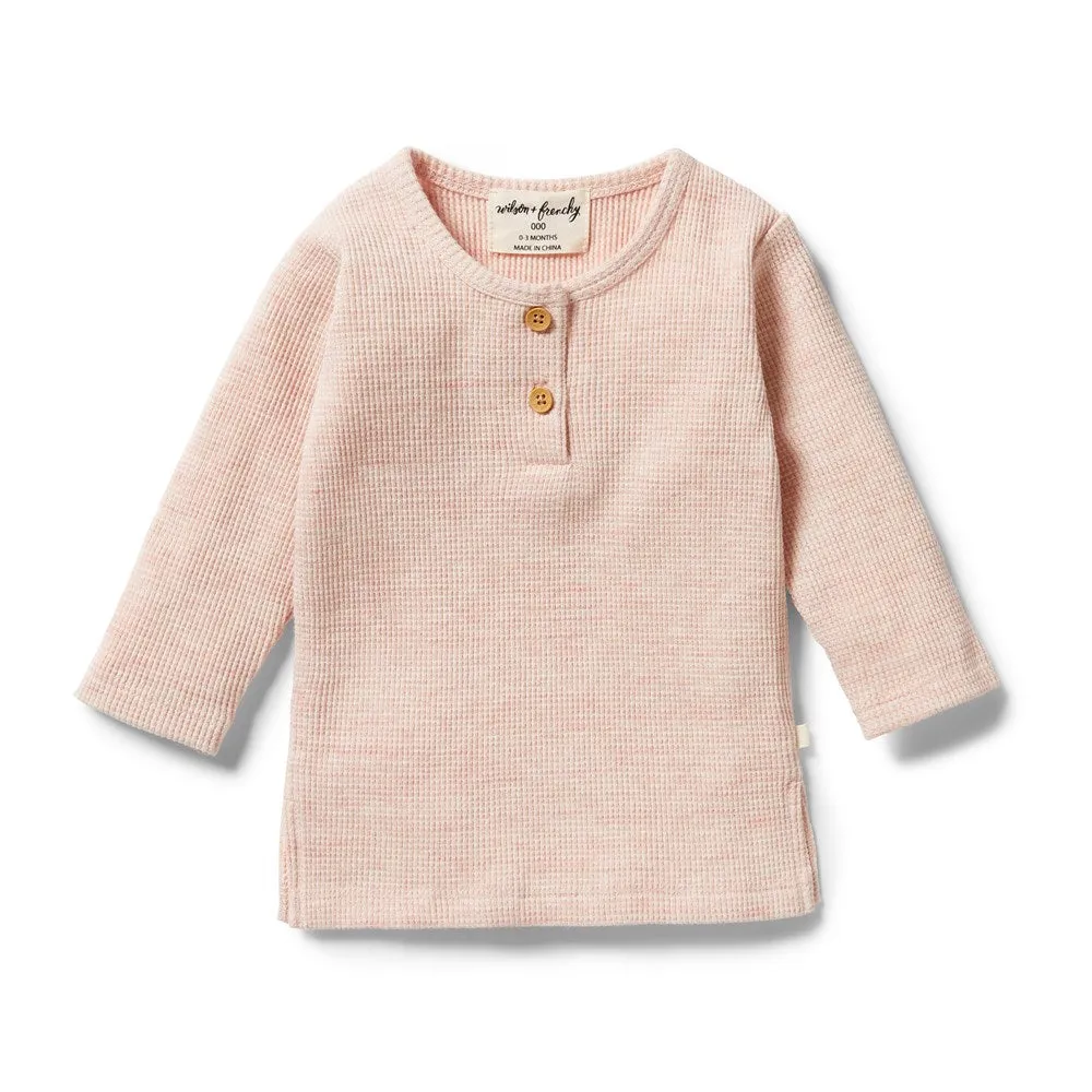 Organic Waffle Henley Top