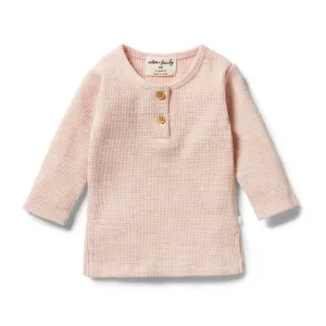 Organic Waffle Henley Top