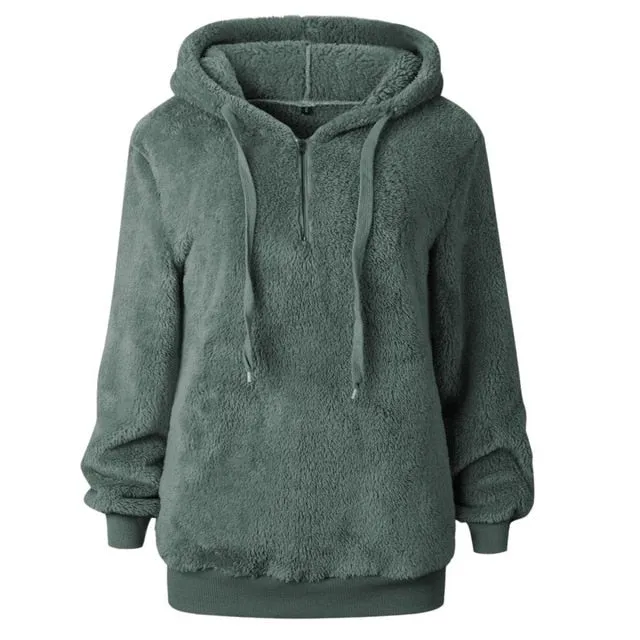 Oversized Sweater Warm Hooded Sweater Women Thick Pullovers