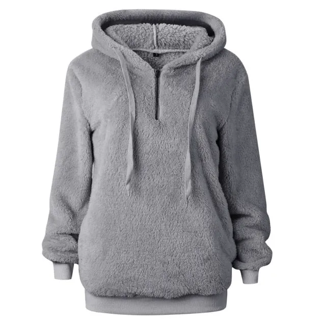 Oversized Sweater Warm Hooded Sweater Women Thick Pullovers