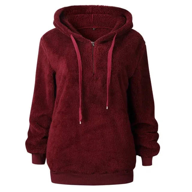 Oversized Sweater Warm Hooded Sweater Women Thick Pullovers