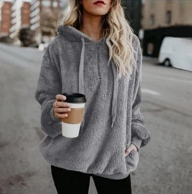 Oversized Sweater Warm Hooded Sweater Women Thick Pullovers