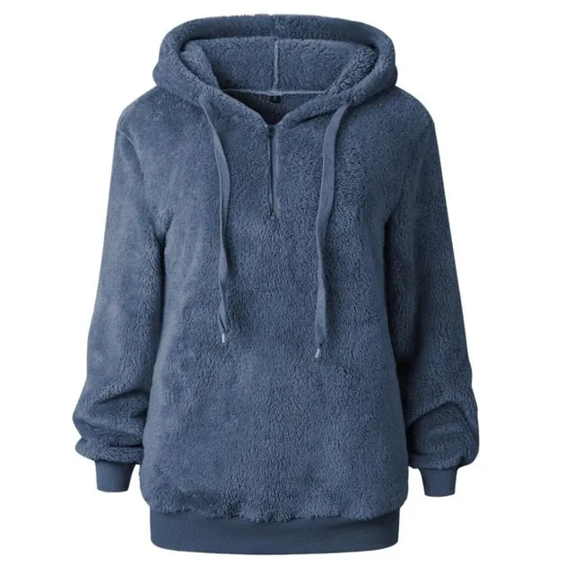 Oversized Sweater Warm Hooded Sweater Women Thick Pullovers