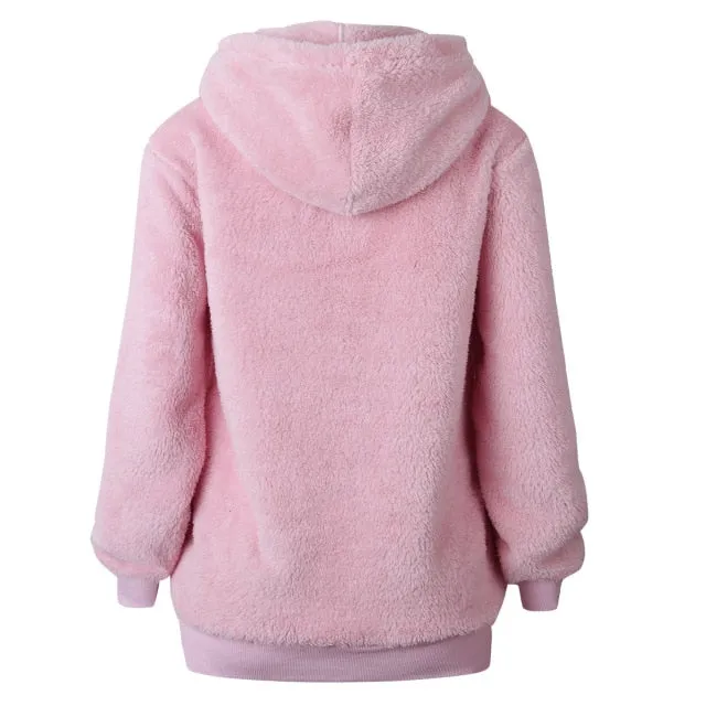 Oversized Sweater Warm Hooded Sweater Women Thick Pullovers