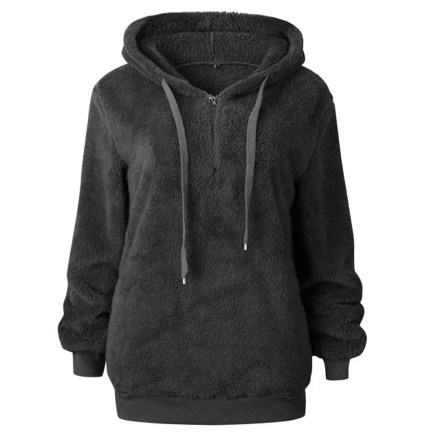 Oversized Sweater Warm Hooded Sweater Women Thick Pullovers