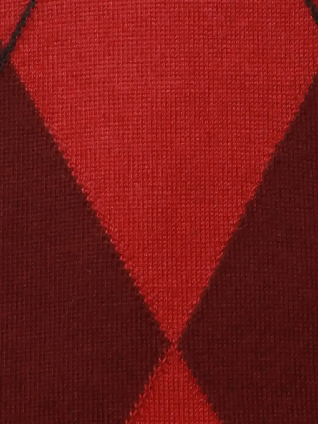 Park Avenue Men Red Argyle Regular Acrylic Blend Full Sleeve Pullover