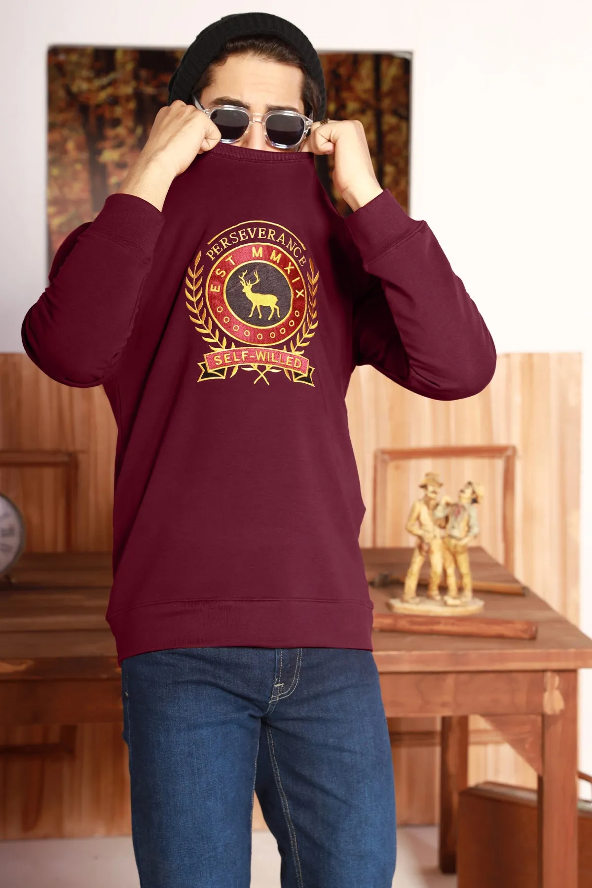 Perseverance Raglan Maroon Sweatshirt - W22 - MSW051R