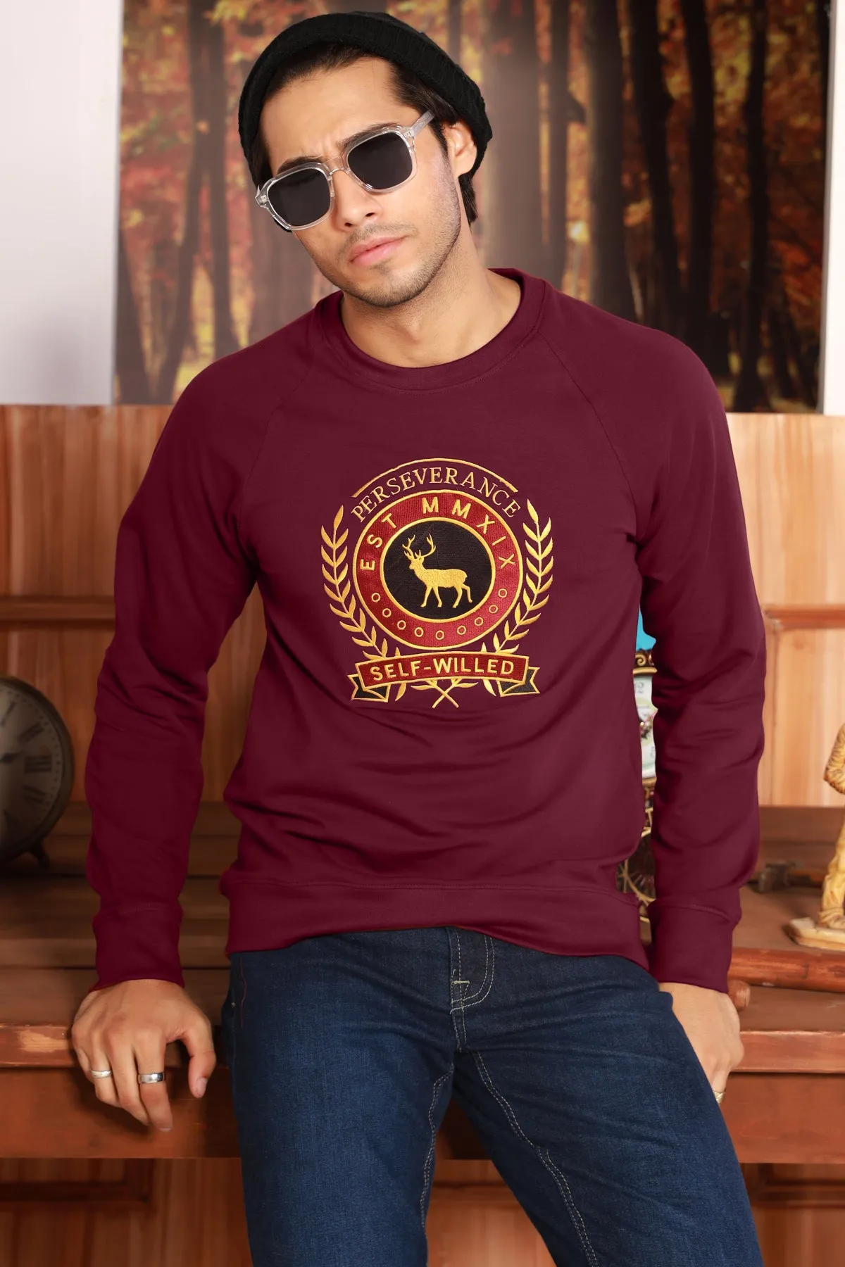 Perseverance Raglan Maroon Sweatshirt - W22 - MSW051R