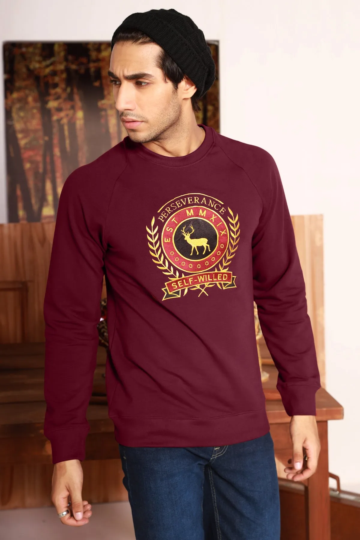Perseverance Raglan Maroon Sweatshirt - W22 - MSW051R