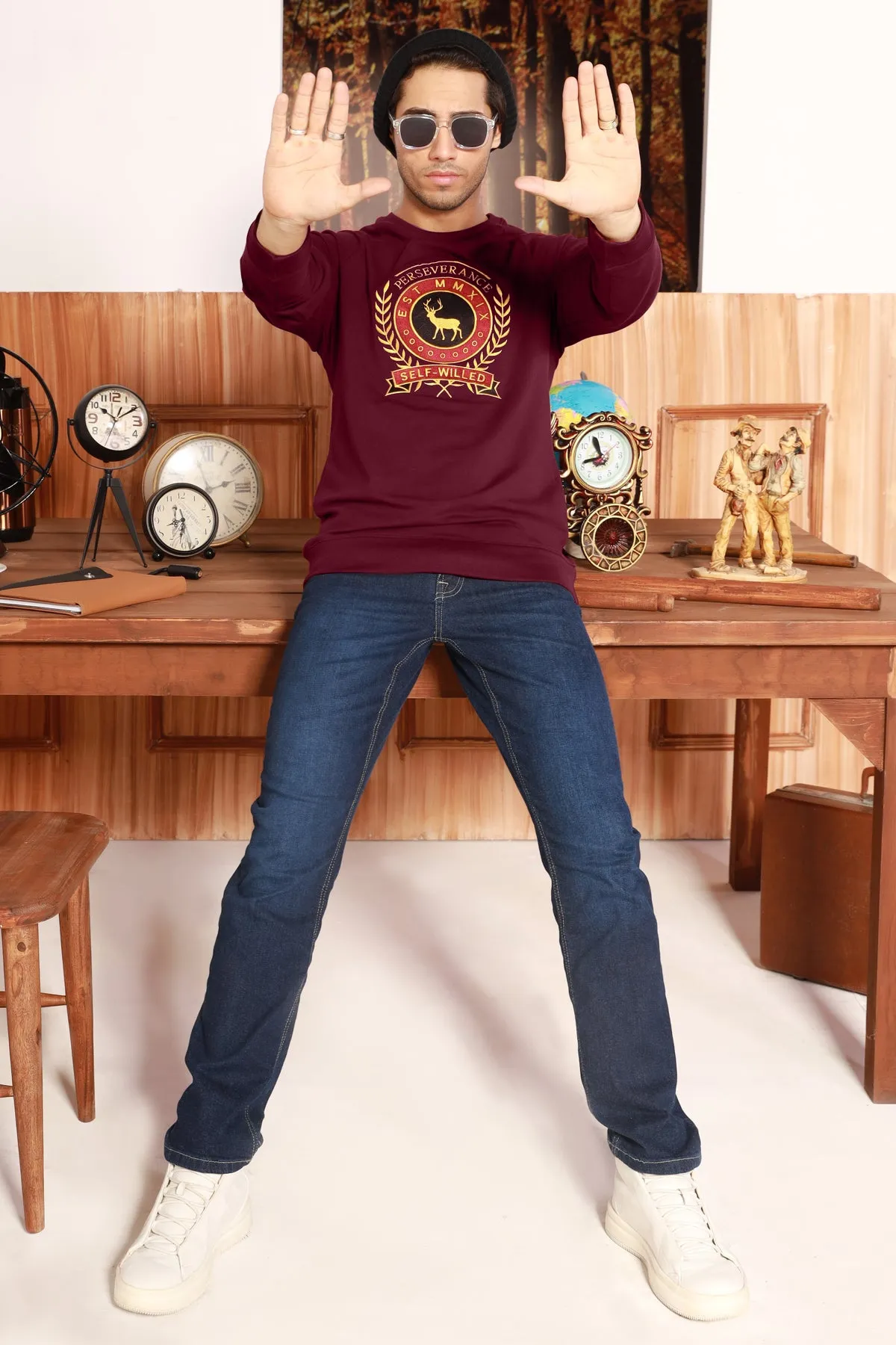 Perseverance Raglan Maroon Sweatshirt - W22 - MSW051R