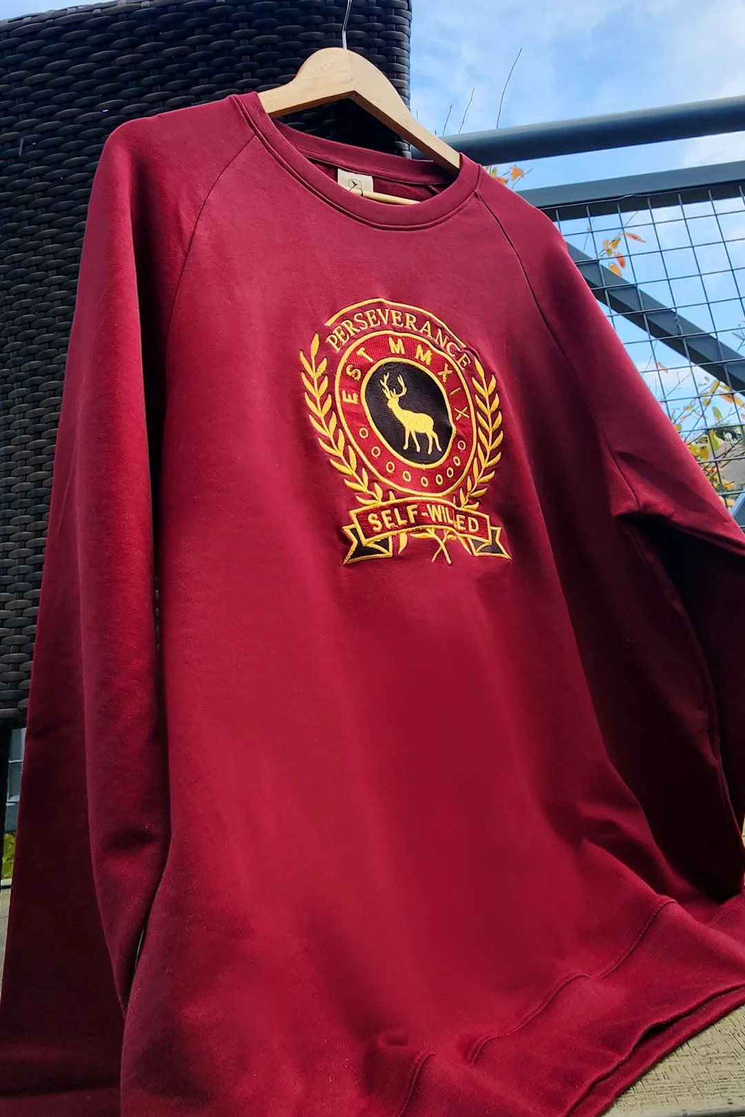 Perseverance Raglan Maroon Sweatshirt - W22 - MSW051R