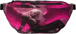Pink Wings Blonde Gothic Angel Fanny Pack For Women Man, Waist Belt Bag Crossbody For Sports Travel Hiking Running Jogging