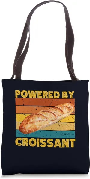 Powered By Baguette Retro French Baking Lovers Funny Baker Tote Bag