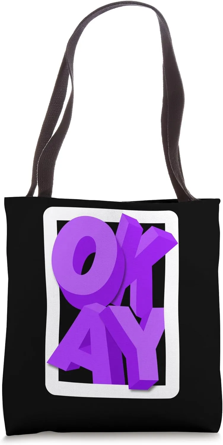 Purple OKAY Purple Graphic Tote Bag