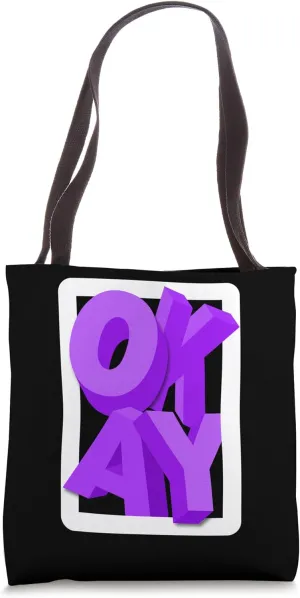 Purple OKAY Purple Graphic Tote Bag