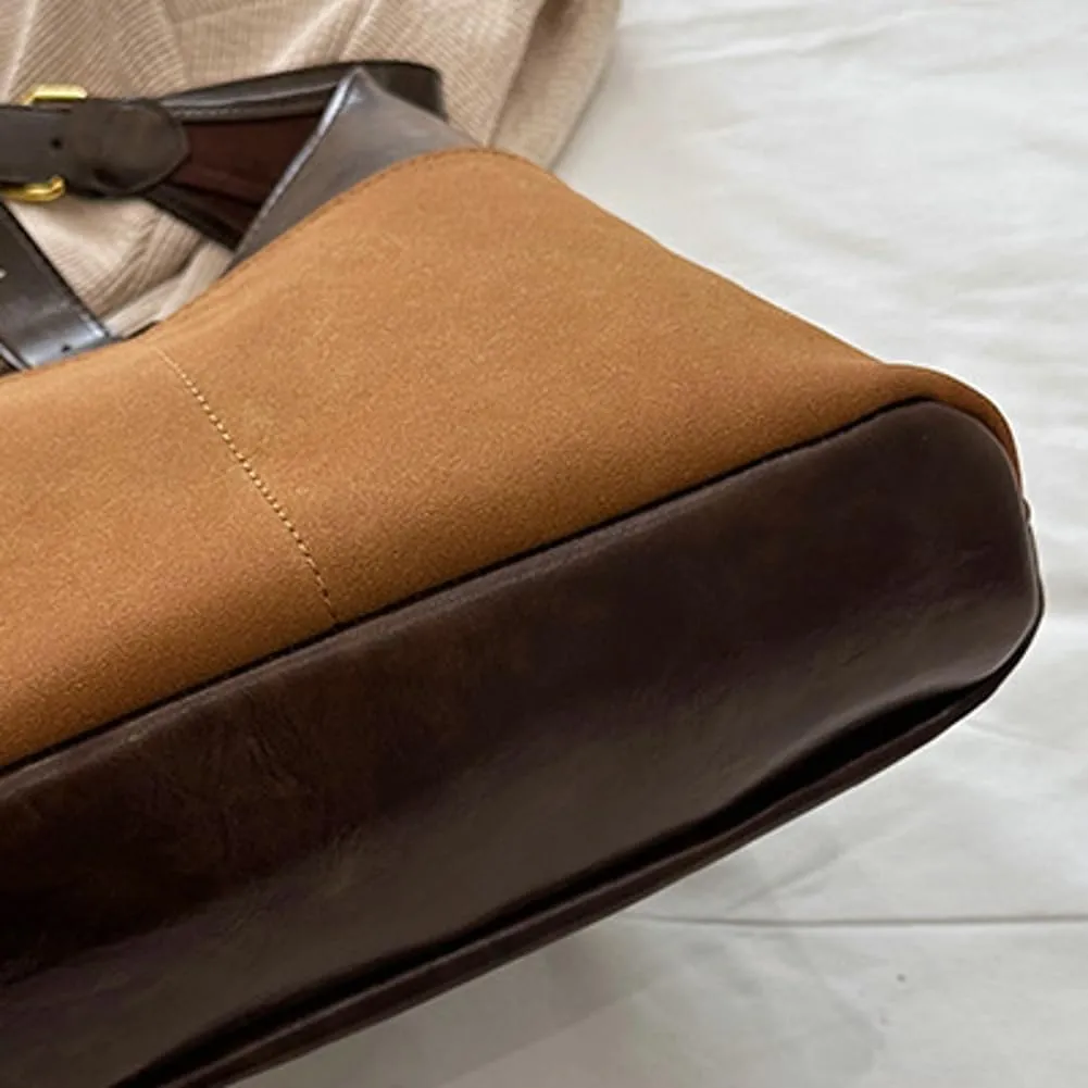 Retro Tote Bags for Women Suede Vegan Leather Slouchy Bag Handbag PU Purse Casual Bag Work Office Handbag 2024