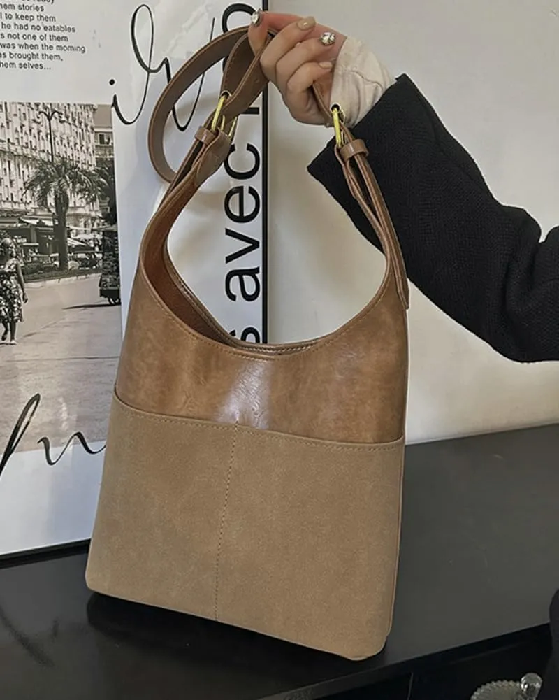Retro Tote Bags for Women Suede Vegan Leather Slouchy Bag Handbag PU Purse Casual Bag Work Office Handbag 2024