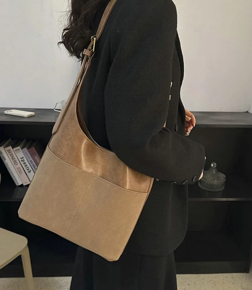 Retro Tote Bags for Women Suede Vegan Leather Slouchy Bag Handbag PU Purse Casual Bag Work Office Handbag 2024