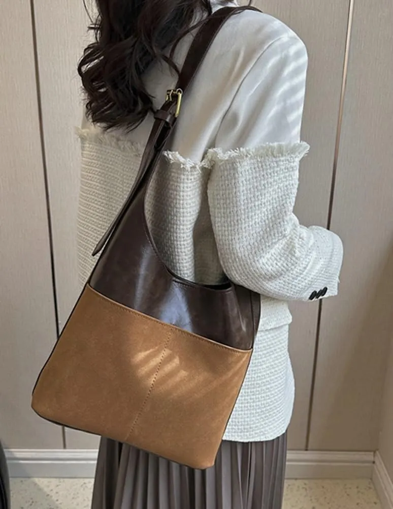 Retro Tote Bags for Women Suede Vegan Leather Slouchy Bag Handbag PU Purse Casual Bag Work Office Handbag 2024
