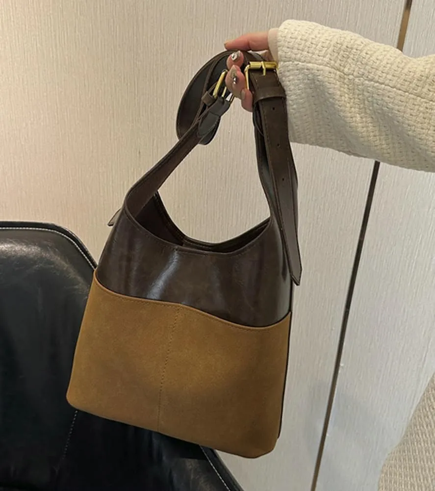 Retro Tote Bags for Women Suede Vegan Leather Slouchy Bag Handbag PU Purse Casual Bag Work Office Handbag 2024