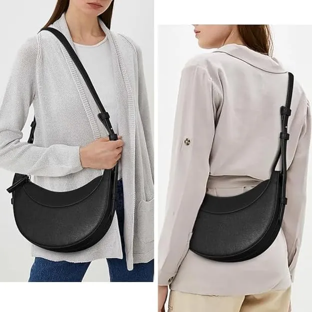 Saddle Bag for Women Crescent Bag Shoulder Bag Purse Hobo Handbag Leather
