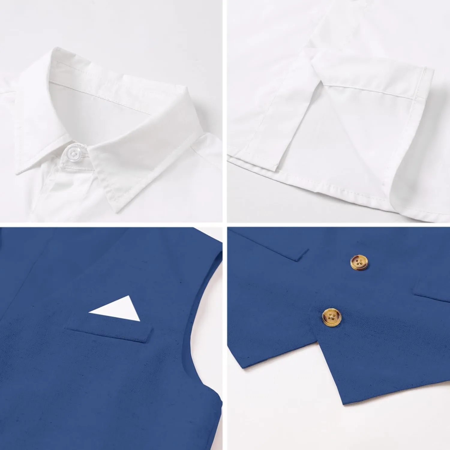 SANGTREE Baby Boys Gentleman Outfits Cotton Linen Formal Suit Set, 3 Months - 9 Years