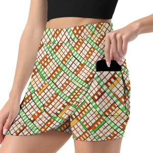 Santa Claus Pattern Mini Pleated Skirts for Women Sexy Mini Skirt Short Cargo Skirt Skater A-line Pleated Skirt