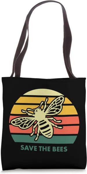 Save the Bees; Vintage Style Tote Bag