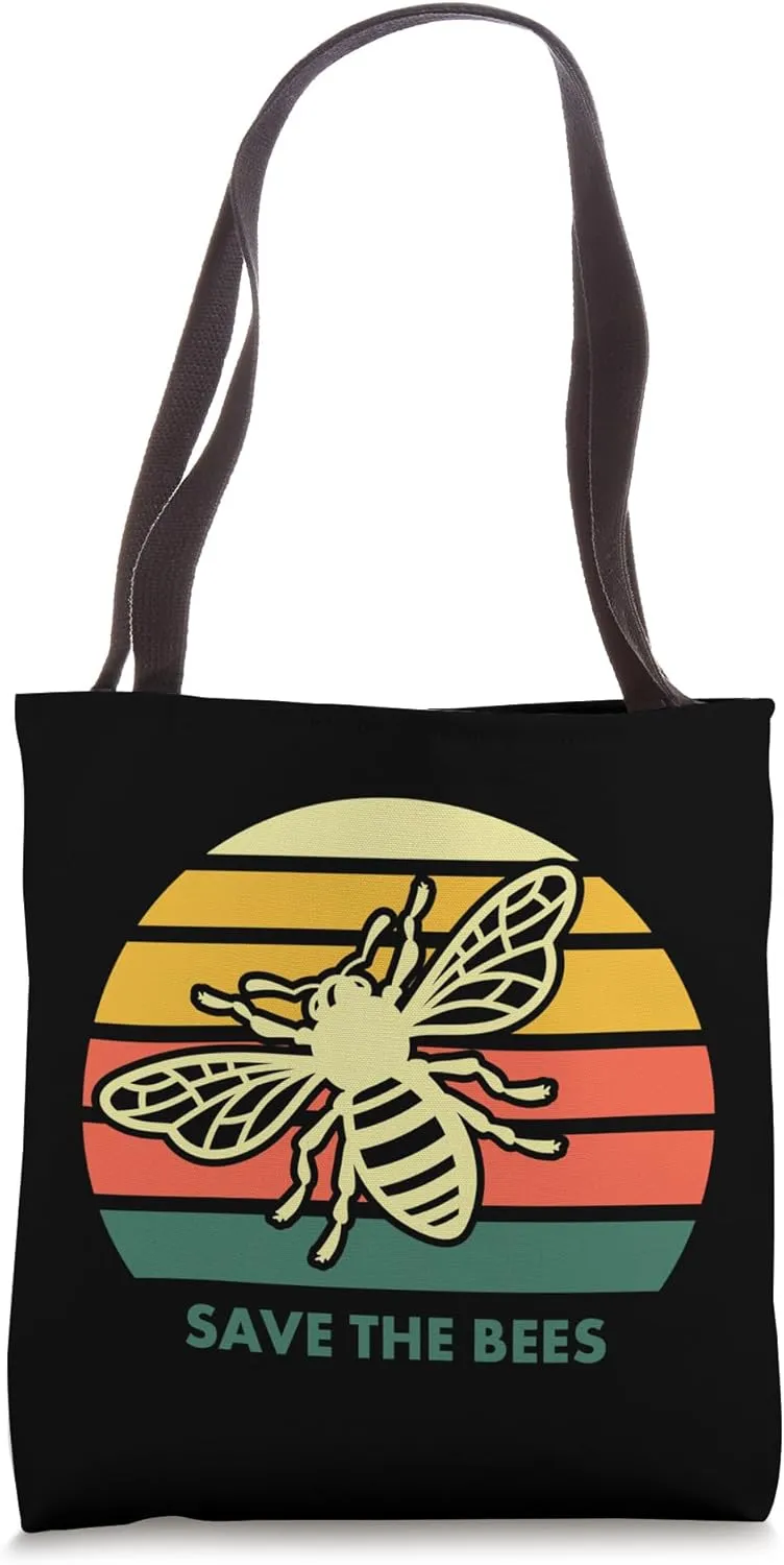 Save the Bees; Vintage Style Tote Bag