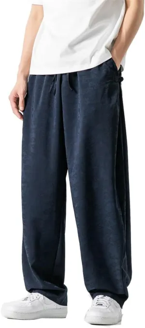 Seidarise Men's Baggy Wide Leg Pants Casual Harem Linen Japanese Yoga