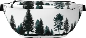 Silhouette Pine Trees Fanny Pack For Women Man, Waist Belt Bag Crossbody For Sports Travel Hiking Running Jogging