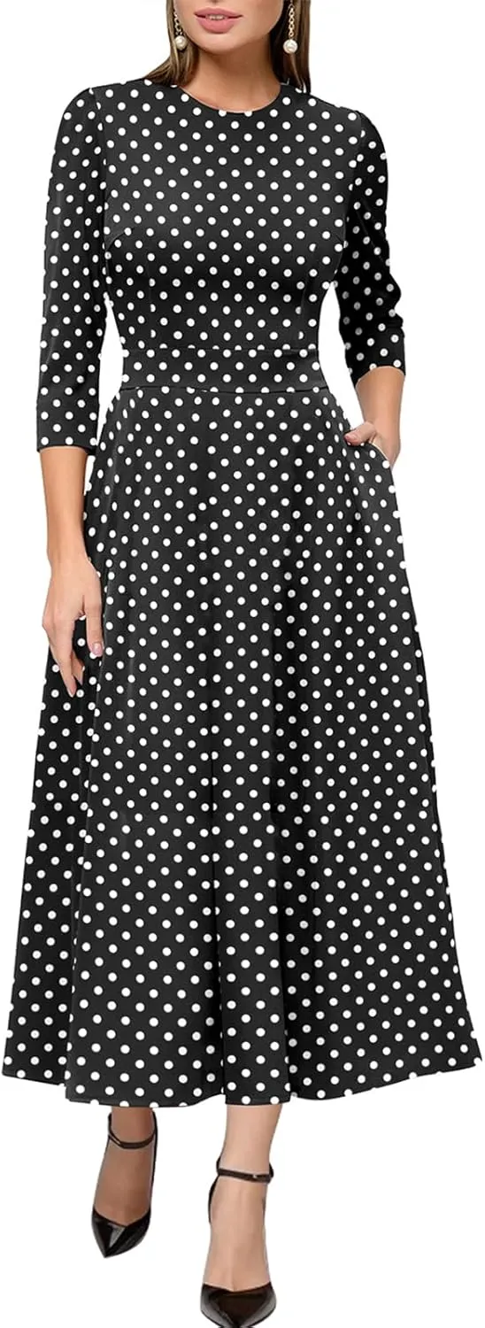 Simple Flavor Women's Vintage Dress Sleeveless O-Neck Party Cocktail Dress