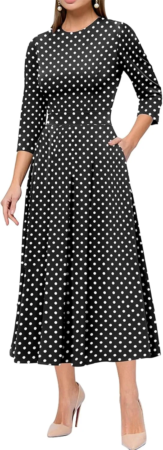 Simple Flavor Women's Vintage Dress Sleeveless O-Neck Party Cocktail Dress