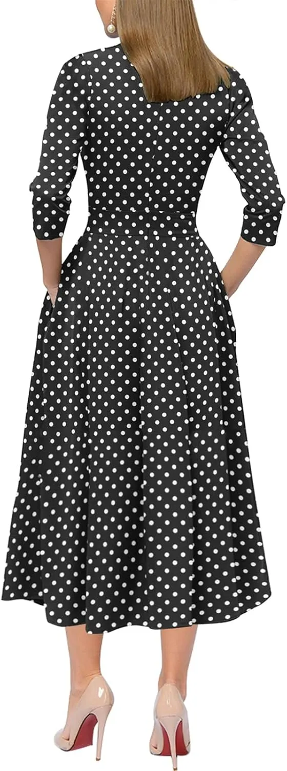 Simple Flavor Women's Vintage Dress Sleeveless O-Neck Party Cocktail Dress