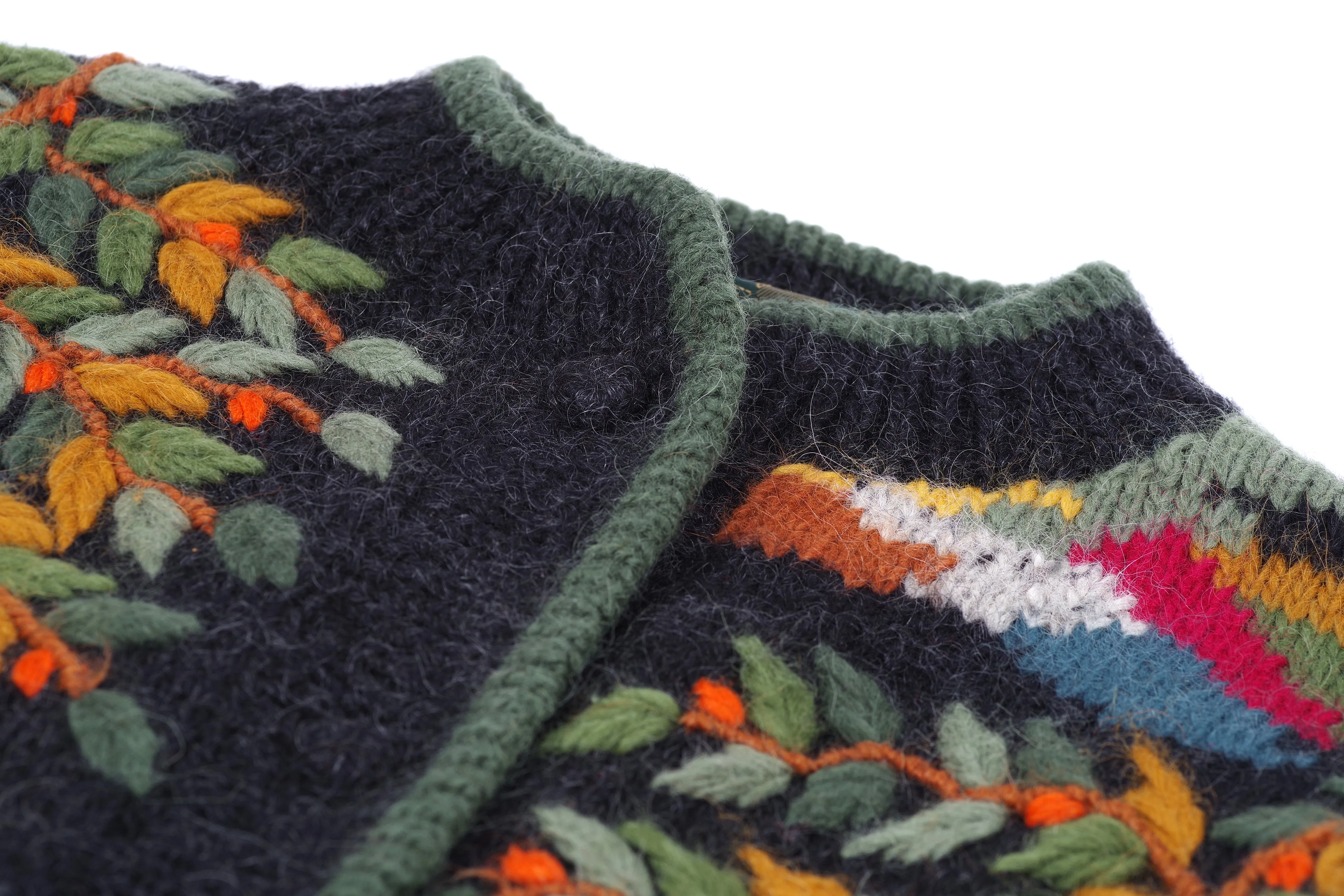 Sirogojno Style Dobrila Scenic Landscape Embroidered Cardigan Coat, Size XL