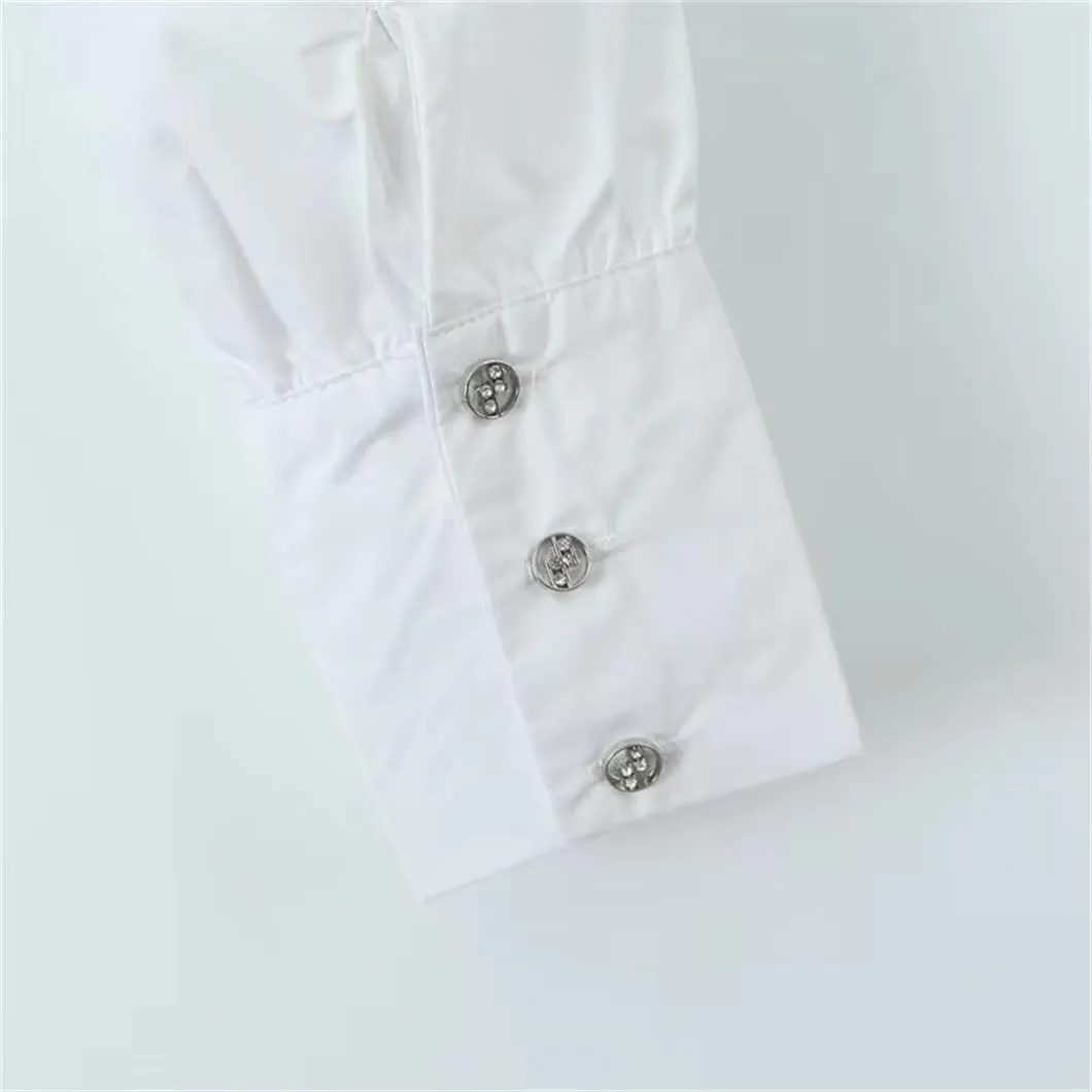 Spring Women's Patchwork Tassel Camisole Long Sleeve Crop Top Slim Shirt