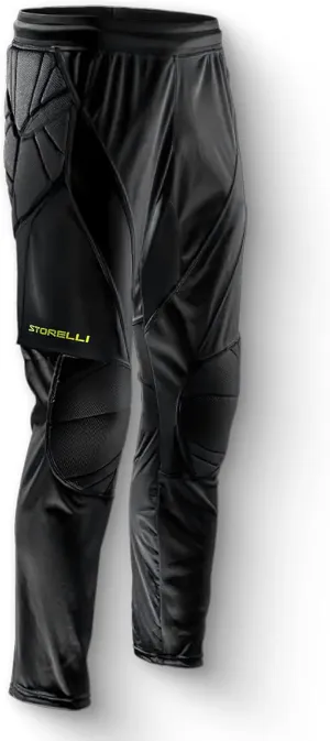 Storelli ExoShield Goalkeeper Pants, High-Impact Protection, Sweat-Wicking, Breathable Athletic Full Length Pants for Soccer & Heavy-Duty Sports, Youth, Large, Black