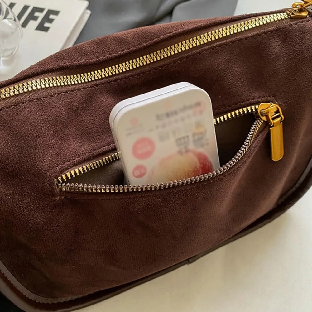 Suede Crossbody Bag for Women Casual PU Tote Shoulder Bag Vegan Leather Hobo Purse Bags Work Travel Shopping 2024