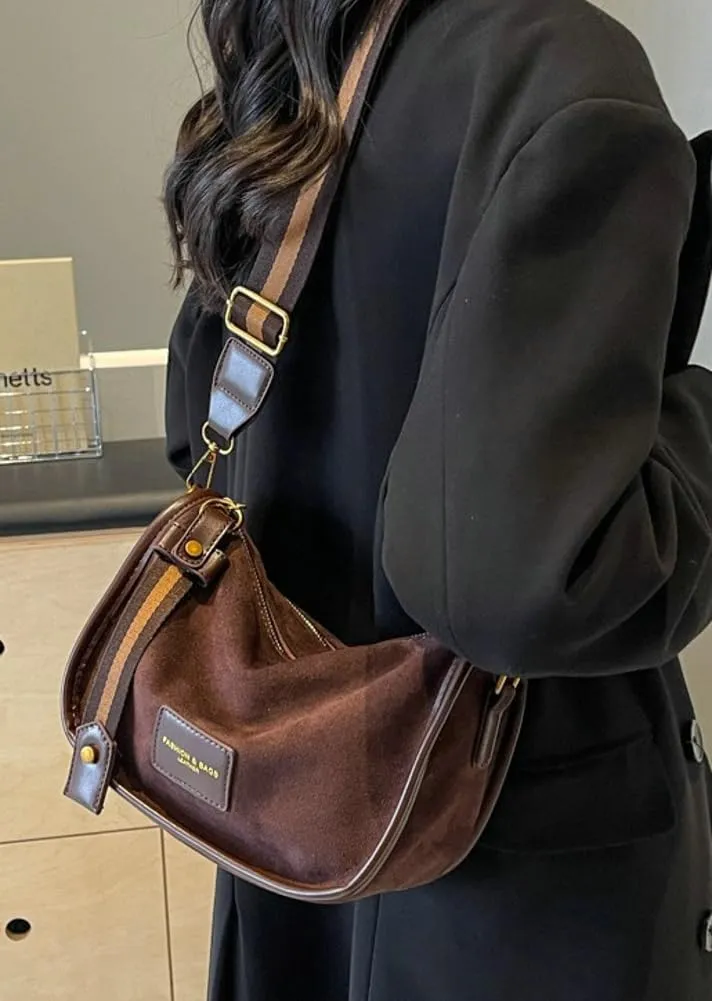 Suede Crossbody Bag for Women Casual PU Tote Shoulder Bag Vegan Leather Hobo Purse Bags Work Travel Shopping 2024