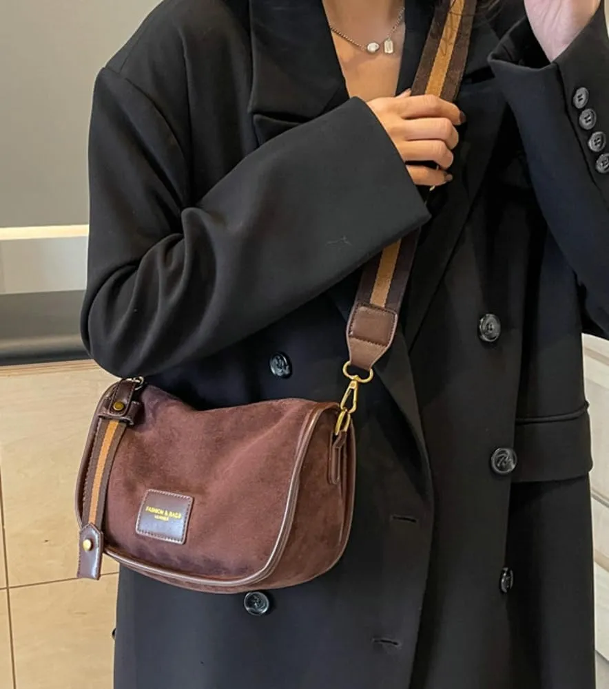Suede Crossbody Bag for Women Casual PU Tote Shoulder Bag Vegan Leather Hobo Purse Bags Work Travel Shopping 2024