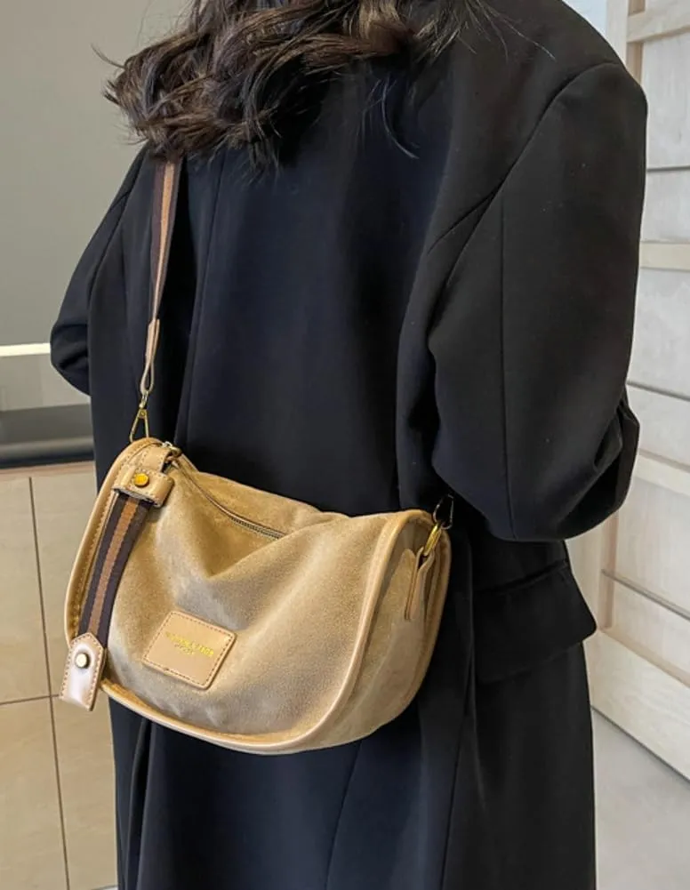 Suede Crossbody Bag for Women Casual PU Tote Shoulder Bag Vegan Leather Hobo Purse Bags Work Travel Shopping 2024