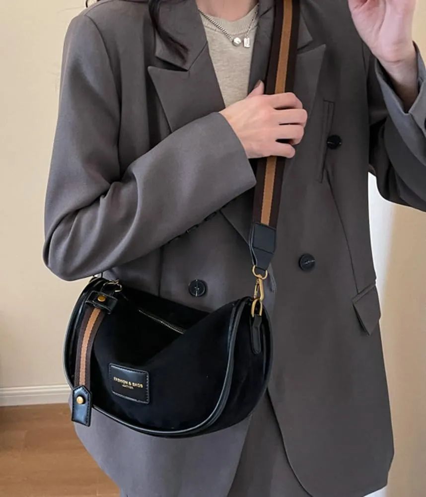 Suede Crossbody Bag for Women Casual PU Tote Shoulder Bag Vegan Leather Hobo Purse Bags Work Travel Shopping 2024
