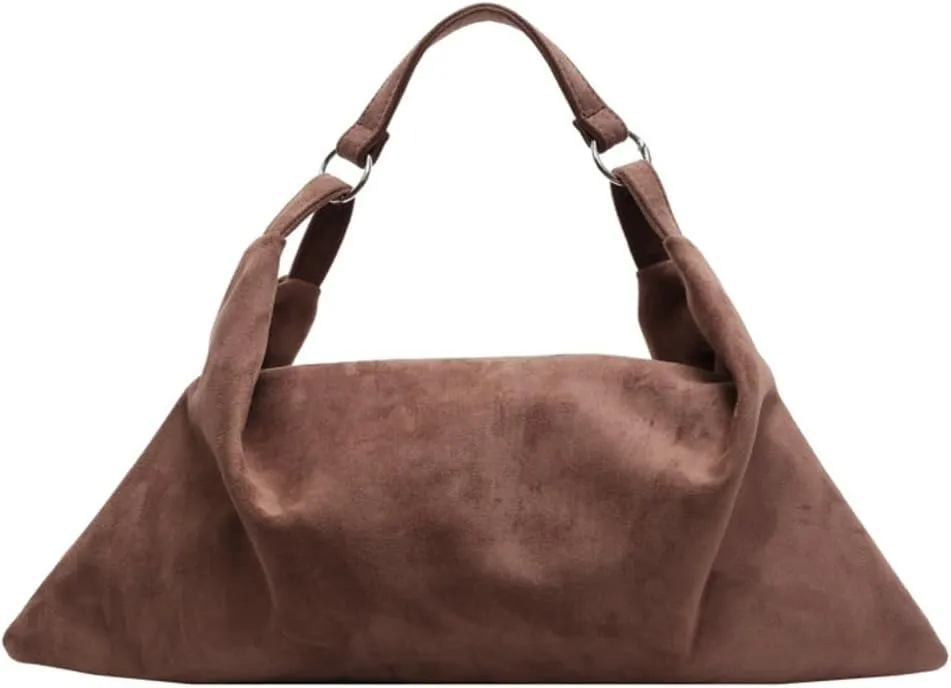 Suede Crossbody Purses for Women Fashion Slouchy Shoulder Bag Retro Crescent Satchel Handbags for Ladies 2024