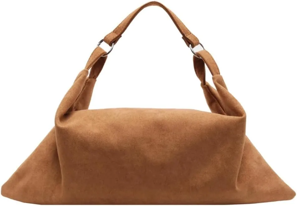 Suede Crossbody Purses for Women Fashion Slouchy Shoulder Bag Retro Crescent Satchel Handbags for Ladies 2024