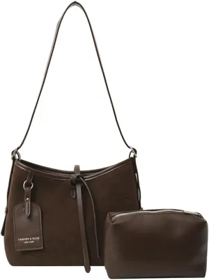 Suede Leather Tote Bag for Women Large Shoulder Bag Retro PU Hobo Bag Casual Purse Bags Work Travel Shopping 2024