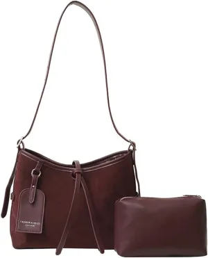 Suede Leather Tote Bag for Women Large Shoulder Bag Retro PU Hobo Bag Casual Purse Bags Work Travel Shopping 2024