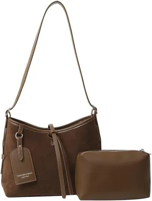 Suede Leather Tote Bag for Women Large Shoulder Bag Retro PU Hobo Bag Casual Purse Bags Work Travel Shopping 2024
