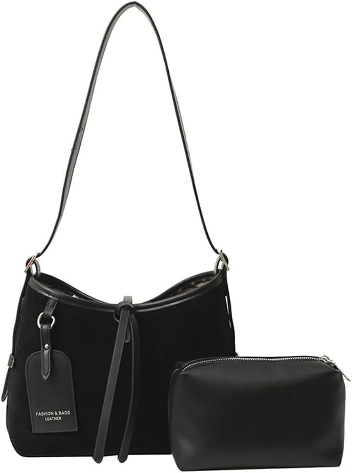 Suede Leather Tote Bag for Women Large Shoulder Bag Retro PU Hobo Bag Casual Purse Bags Work Travel Shopping 2024