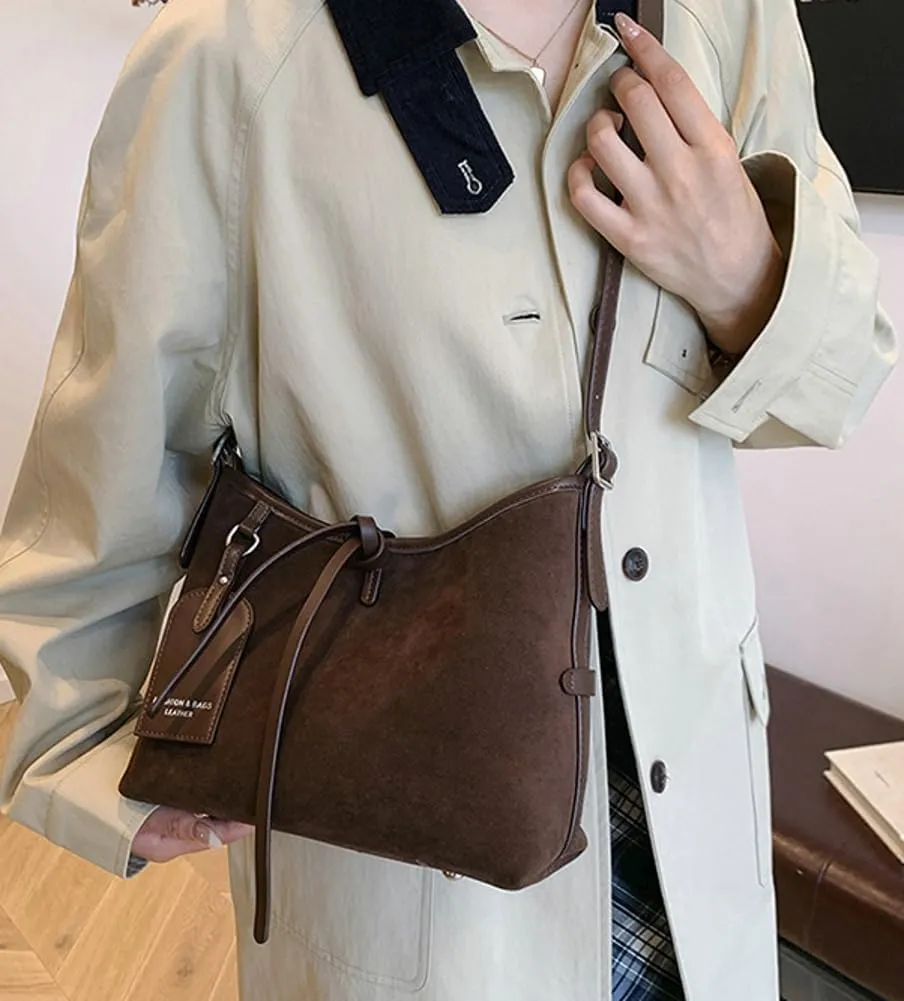 Suede Leather Tote Bag for Women Large Shoulder Bag Retro PU Hobo Bag Casual Purse Bags Work Travel Shopping 2024