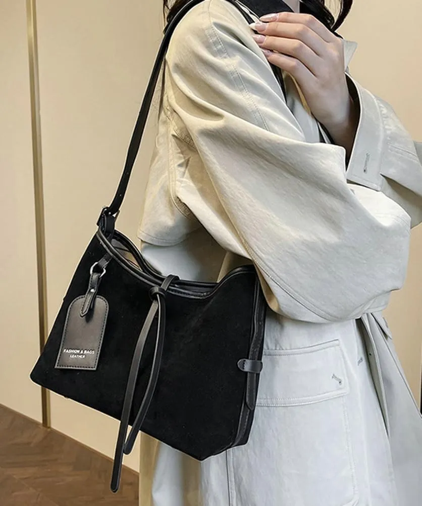 Suede Leather Tote Bag for Women Large Shoulder Bag Retro PU Hobo Bag Casual Purse Bags Work Travel Shopping 2024